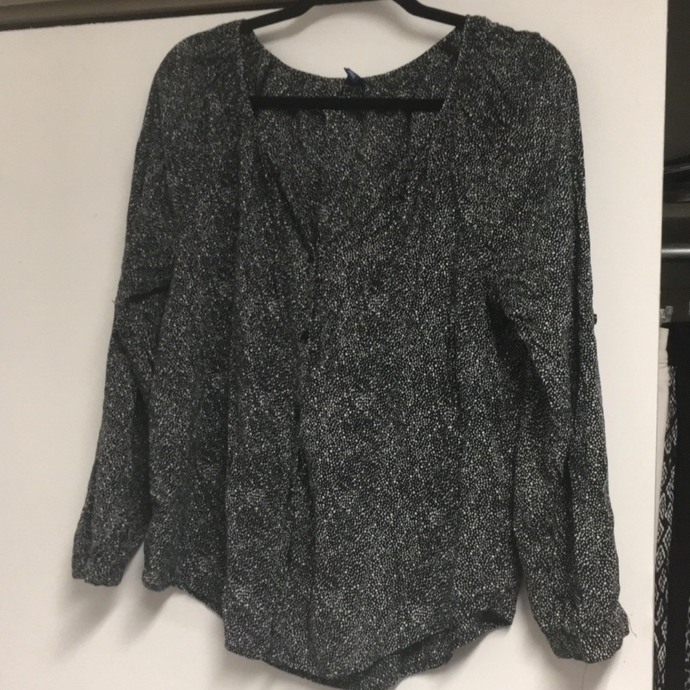 Black and white spotted blouse